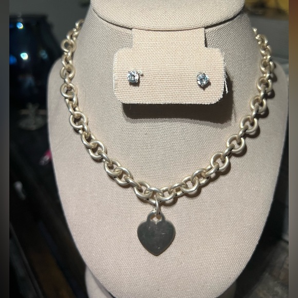 Vintage Tiffany & Co blank heart tag 15.5 chain necklace hard to find - Picture 8 of 10